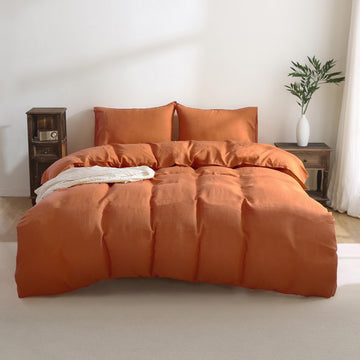 100% Pure French Linen Duvet Cover Set 3PCS 92x108Inch