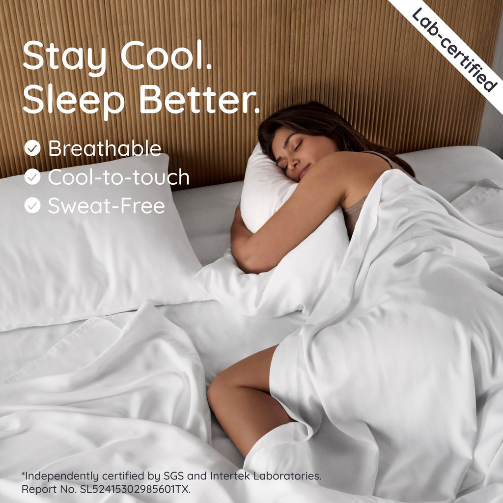 100% Viscose Derived from Bamboo Sheets Queen Size Deep Pocket Set - 4pcs Soft Cooling Sheets Queen Size, Fits Up to