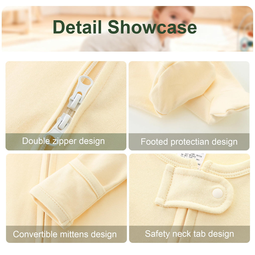 Newborn Essential Stuffs Long Sleeve Infant Coming Home Romper Footies Comfy Jumpsuit for Baby Yellow