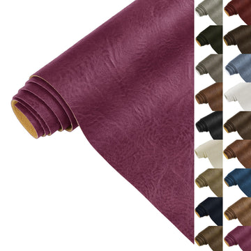 Faux Leather 1.0mm Upholstery Fabric by the Yard 55x36 Inch Fuchsia