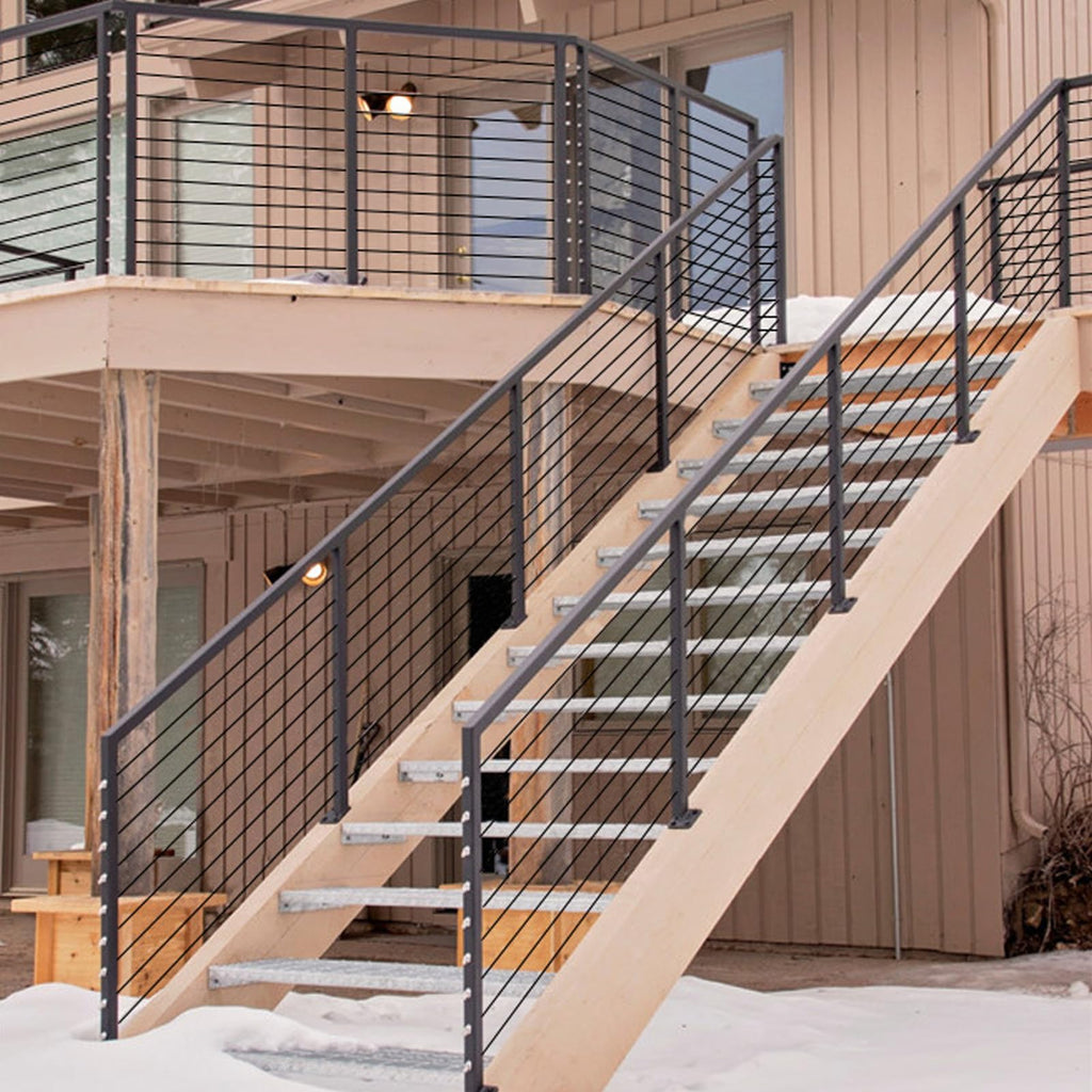 300FT 3/16" Black Vinyl Coated Wire Rope, Cable Railing System, Black Aircraft Cable for Indoor Outdoor Decking Stair