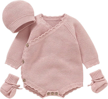 Cotton Unisex Baby 3 Piece Sweater Set
