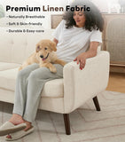 Tbfit 77.2" W Linen Sofa Couch, Mid Century Modern Decor Loveseat Couches for Living Room