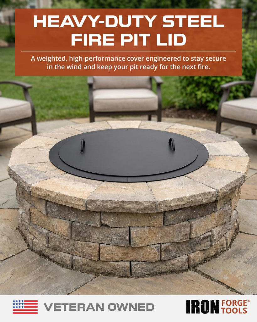 Heavy Duty Outdoor Fire Pit Cover Round - 31.5 Inch