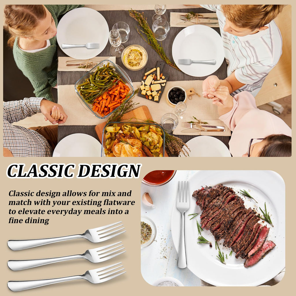 120 PCS Dinner Fork Set - Windsor Stainless Steel Silverware Fork 7.1 Inch with Dishwasher Safe Flatware Forks for