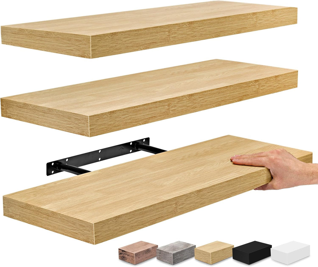 Floating Shelves for Wall - 24" Bathroom Shelves, Wall Decor Decor & Book Storage - Mounted Floating Shelf with
