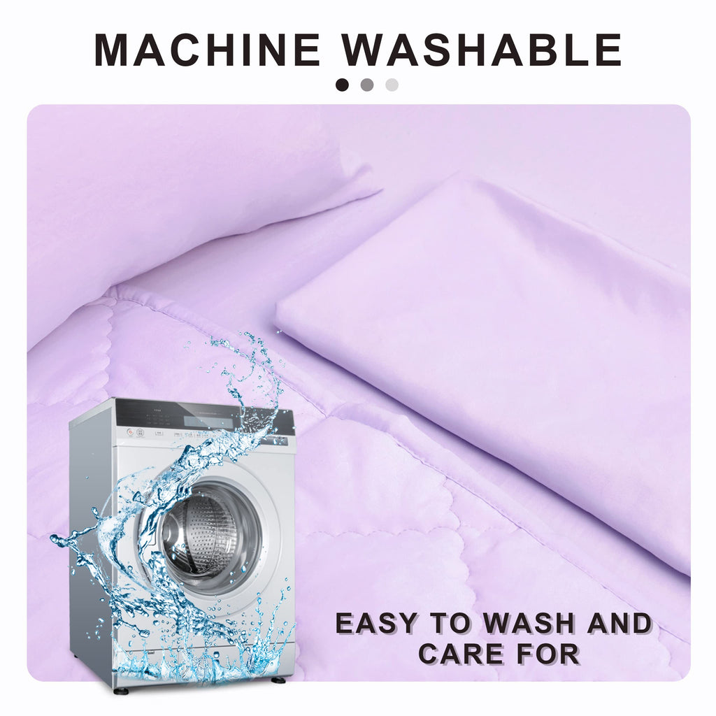 4-Piece Microfiber Toddler Bedding Set, Light Purple