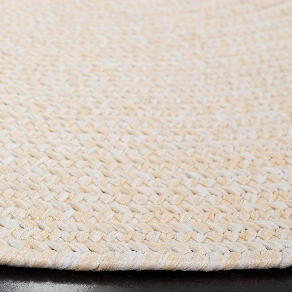 Braided Indoor/Outdoor Oval Rug 4x6, Ivory & Beige BRD315B