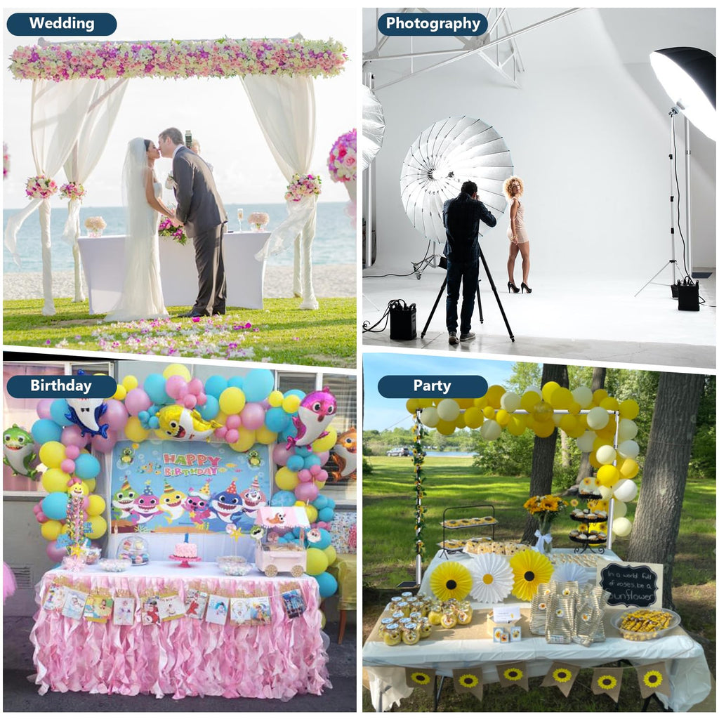 10x 10ft Pipe and Drap Backdrop Stand Kit, Heavy Duty Adjustable Frame Backdrop Stand for Event, Birthday Party