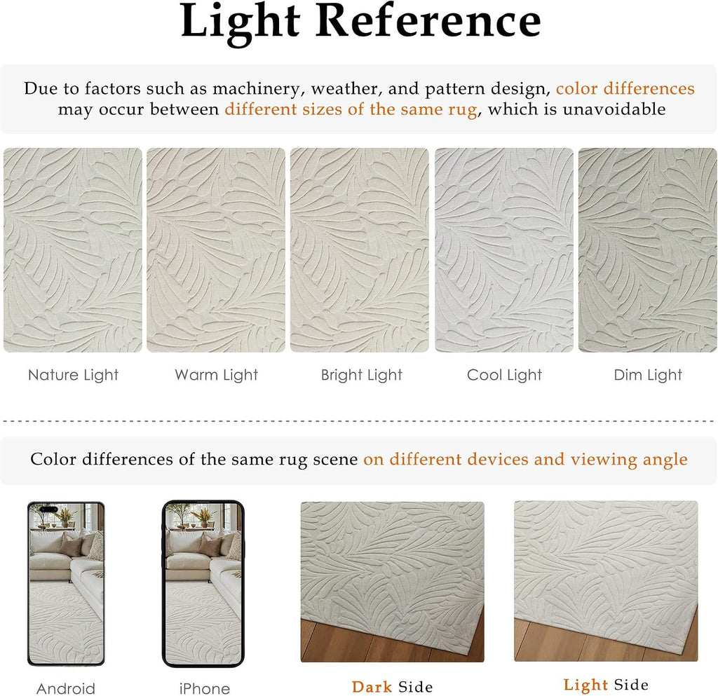 White Soft Shag Area Rug Non Slip