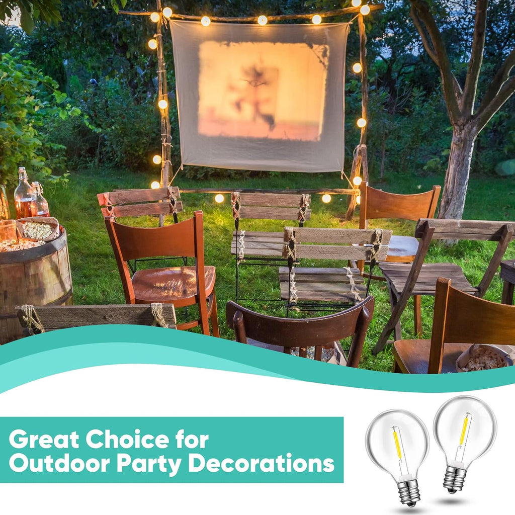 G40 LED Light Bulbs Replacement 1w Globe Bulbs Outdoor LED Light Lamp Fits C7 and E12 Candelabra Screw Base