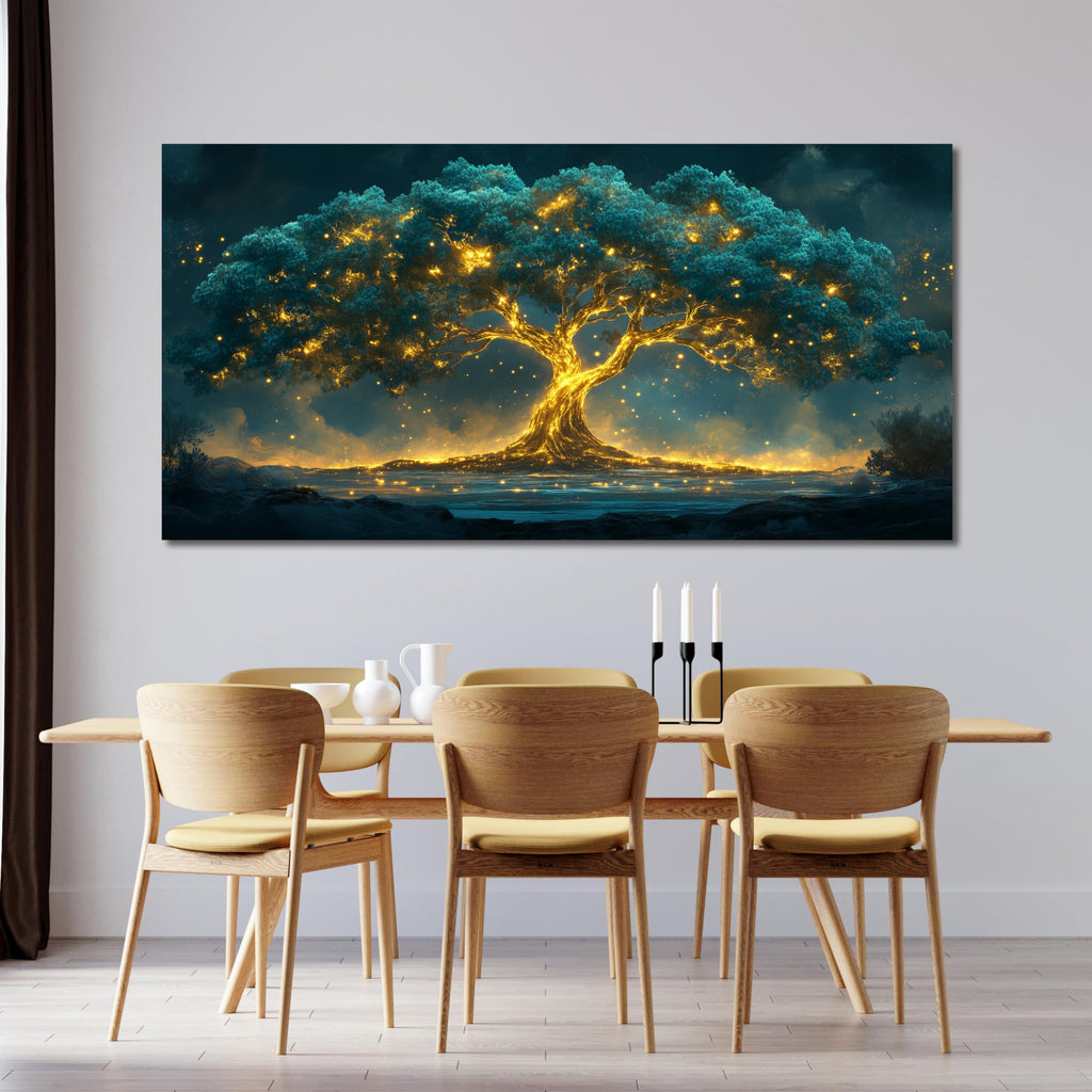 Canvas Wall Art Decor Artwork for Walls Green Gold Wall Art Decor Tree of Life Wall Art Tree Wall Decor Art Wall Art