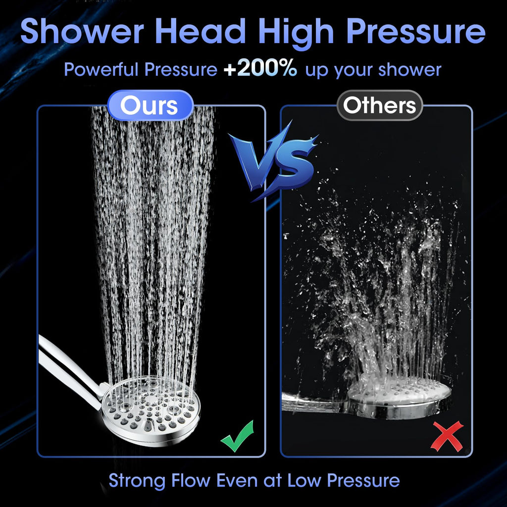 Shower Head with Handheld, High Pressure 10 Spray Modes, Chrome