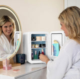 10L Mini Fridge for Bedroom, Car, Office Desk & Dorm - Portable Thermoelectric Cooler & Warmer for Food, Drinks
