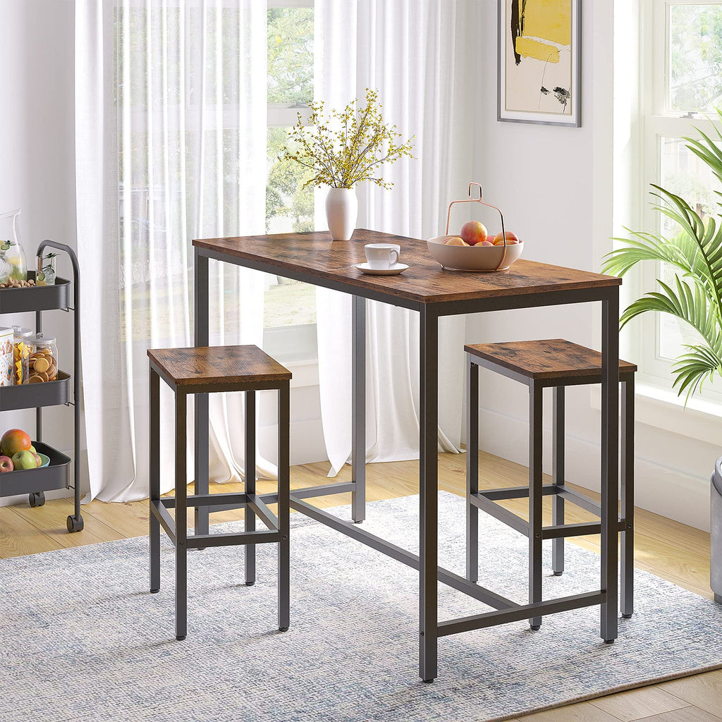 Bar Table, Rectangular Pub Table, 47.2" Counter Height Bar Table, Industrial Bar Height Table, Dining Table, Easy to