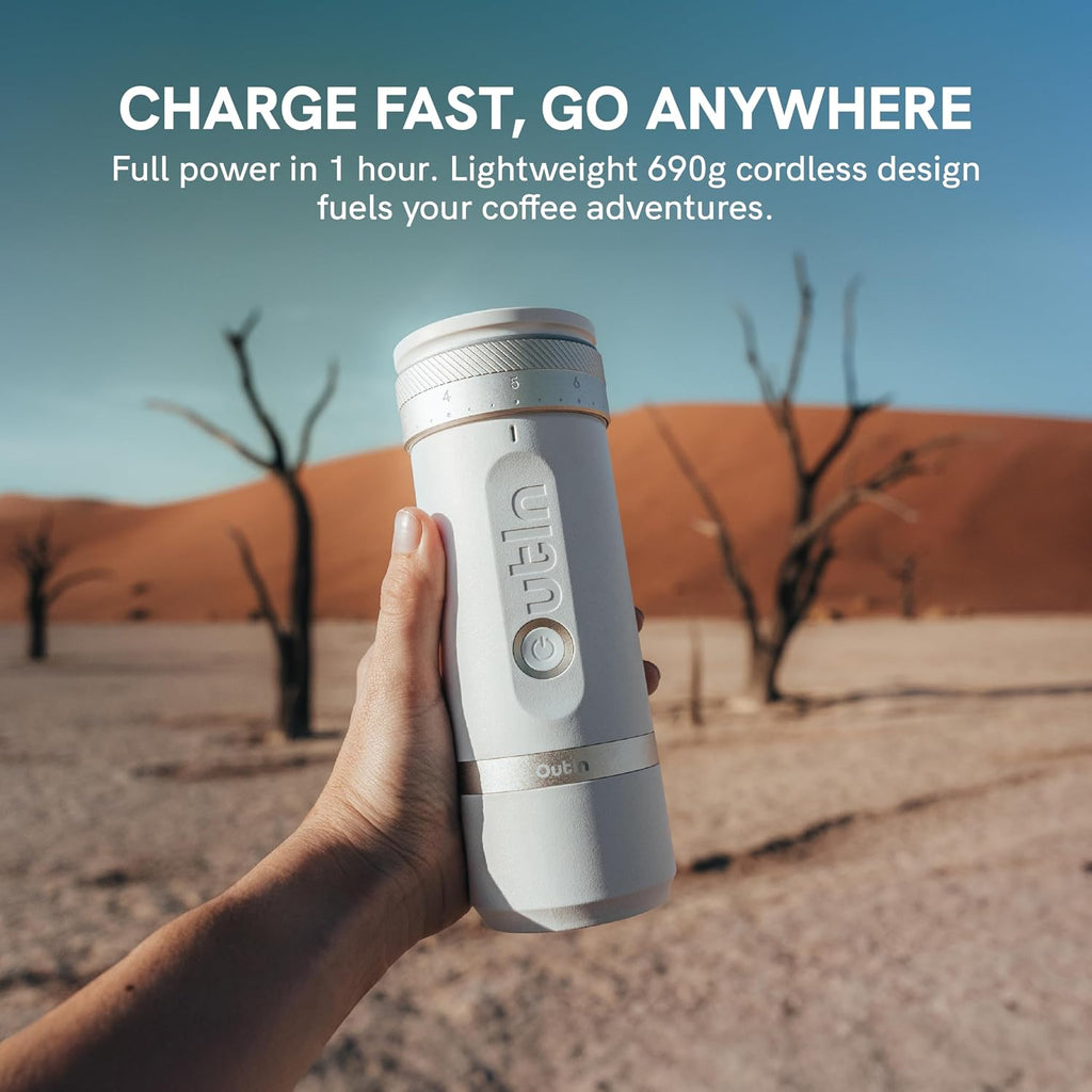 Fino Portable Electric Coffee Grinder with 28 Precise Grind Settings | Adjustable Coffee Bean Grinder, One-Touch Burr
