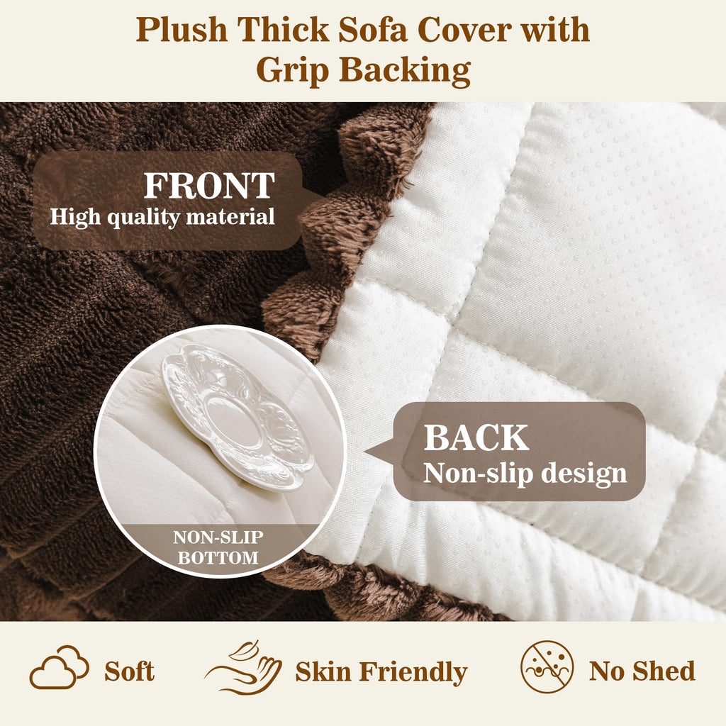Couch Covers for Dogs, Sofa Cover for 3 Cushion Sofa, Chococlate