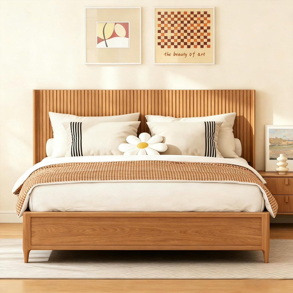 King Headboard Only, 80" Wide Headboard, Mid Century Modern Farmhouse Boho HeadBoard, Fluted Panel, Wall Mount
