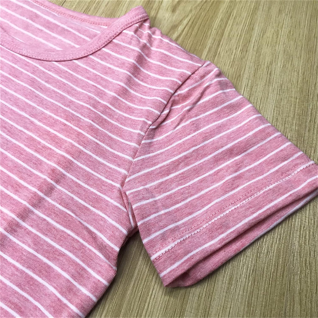 Girl's Stripes Nightgowns Cotton Sleep Shirts Sleepwear Princess Nightdress