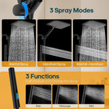 High Pressure Rain Shower Head with Handheld Combo, 10 Inch Square Rainfall Showerhead