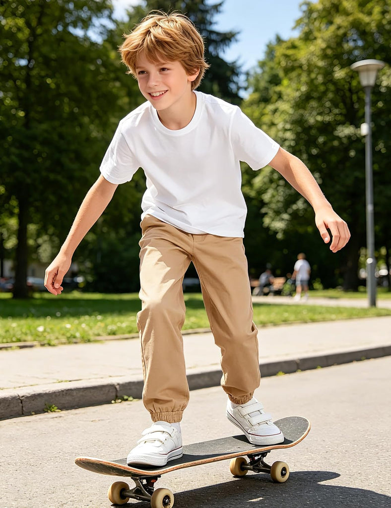 Boys Uniform Pants Twill Pull On Jogger Pants Boys School Clothes