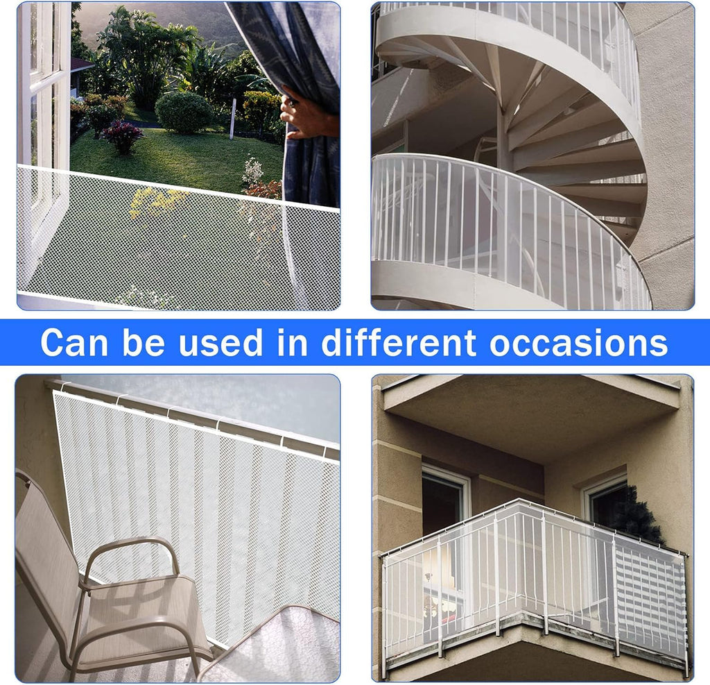Baby Gate for Stairs, Banister Guard for Kids, Pets, Toys, 2 Set 18 ft L x 2.6 ft H Mesh Netting Safety Net for