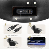 SAMERY Power Loveseat Recliner Sofa with Adjustable Split Back, Multi-Port Charger, Flip-Up Backrest & LED Lighting