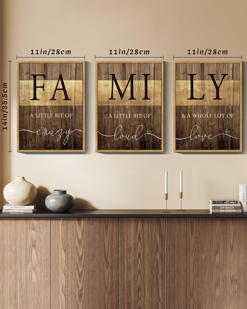 Family Wall Decor Farmhouse Sign Wall Hanging Decor Rustic Netural Quotes Prints Artwork Dining Room Kitchen