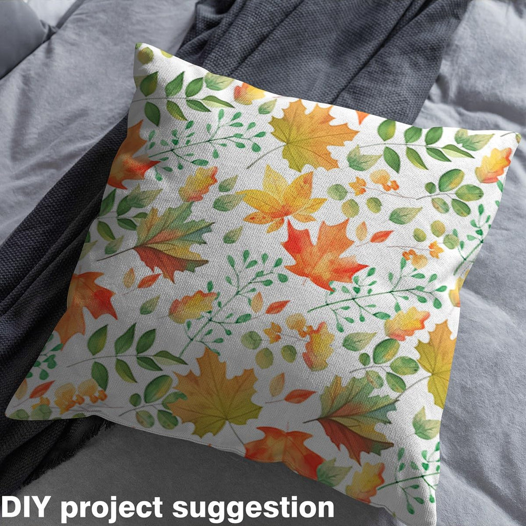 Maple Leaves Fabric by The Yard Watercolor Gradient Autumn Plants No Stretch Fabric Canadian Wild Outdoor Botanical