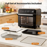 18QT Air Fryer Toaster Oven Combo, 12-in-1 Countertop Convection Airfryer Oven, Adjustable 70 - 450℉ Temperature, Bake