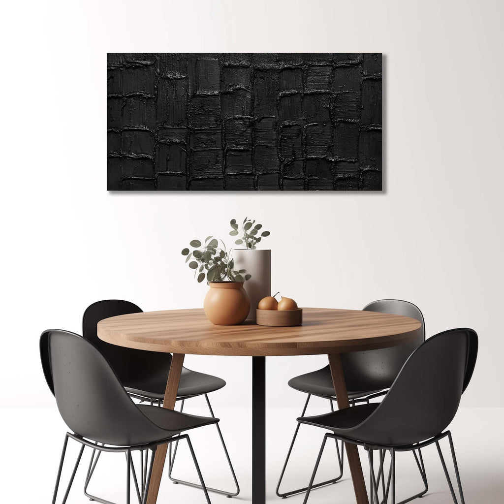 Abstract Painting Wall Art Black Wall Decor Minimalist Wall Art Size 20 x 40 Inch