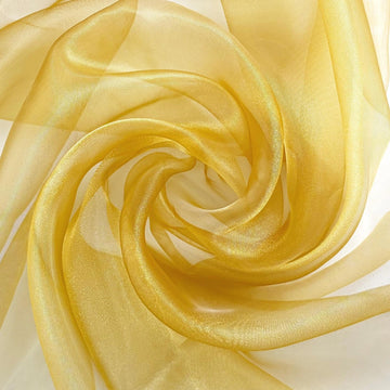 Gold Sheer Organza Fabric, 2.2yd x 60in Wide, for Wedding Decor & Crafts