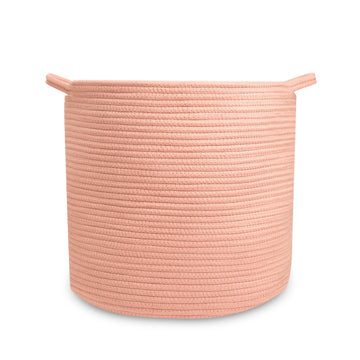 Rope Storage Basket- Nursery Bin and Toy Organizer (15"x15"x14"), Laundry Basket, Basket for Towels, Pillows and