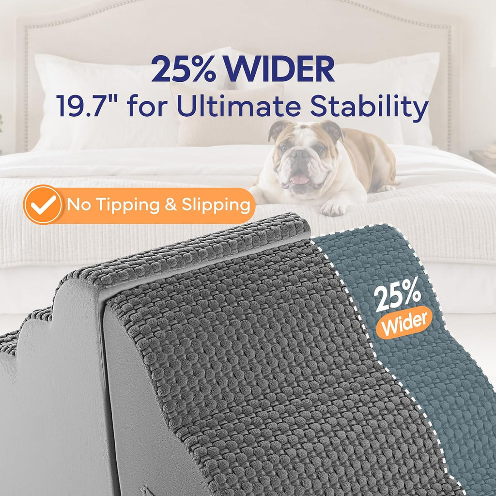 Dog Stairs for Large Dogs, Extra Wide 20" Dog Ramp for Bed