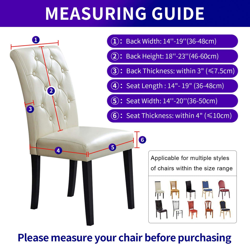 Stretch Chair Covers Set of 4, Removable Washable Dining Room Chair Covers, Dining Chair Slipcovers Seat Protector