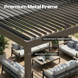 10' x 10' Louvered Pergola Outdoor Aluminum Pergola Kit with Adjustable Roof