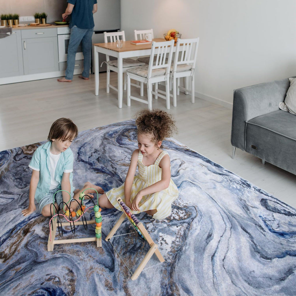 9x12 Area Rugs for Living Room, Modern Abstract Rug for Bedroom, Contemporary Machine Washable Rug, Large Stain