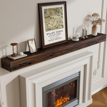 Fireplace Mantel Shelf 84 Inch, Rustic Handcrafted Wood Mantles for Over Fireplace, Farmhouse Wall Mounted Floating