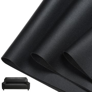 Faux Leather Fabric for Upholstery: Smooth 54"x36" Black Leather ﻿