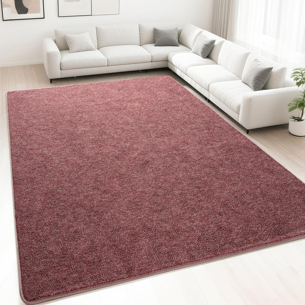 Area Rug 6x9, Washable Memory Foam Soft Modern Bedroom Solid Color Area Rugs, Low Pile Minimalist Non Slip Carpet