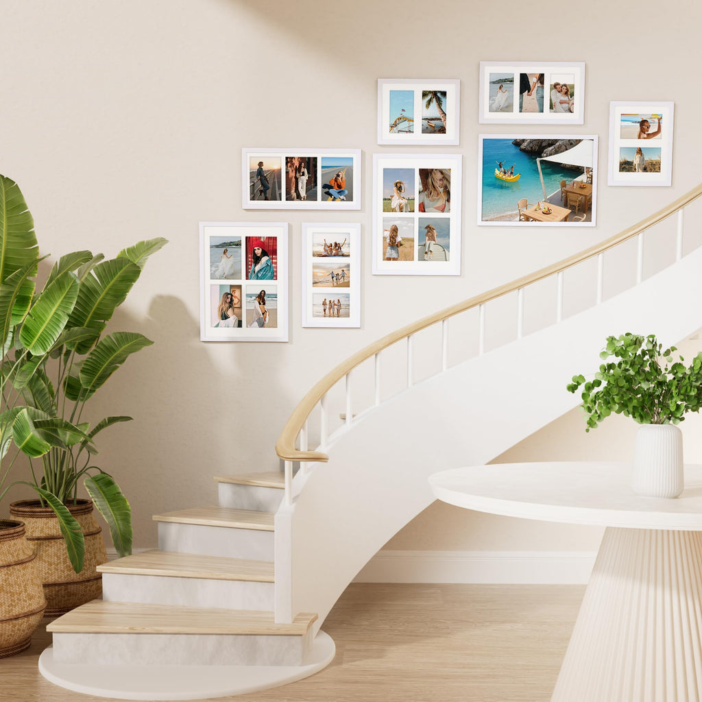 12x16 Collage Picture Frame, Displays 4Pcs 5x7 Pictures, White