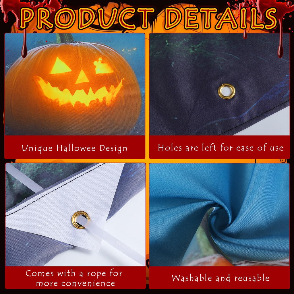 7x16 ft Halloween Garage Door Cover Giant Spider Banner Backdrop