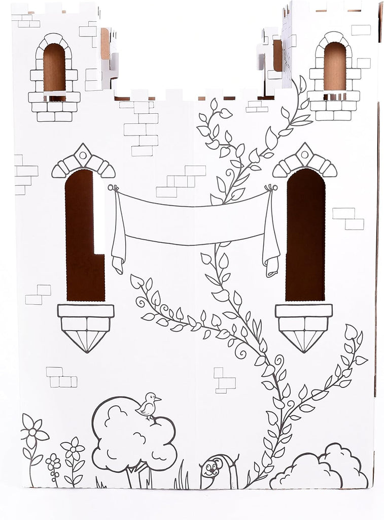 Playhouse Cardboard Fairy Tale Castle - Kids Color & Draw Fort