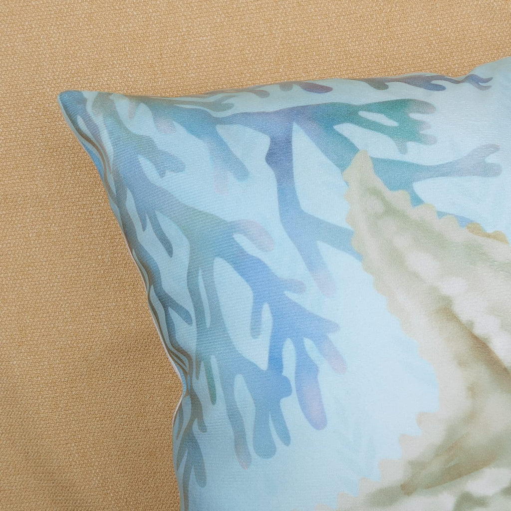 Ocean Beach Throw Pillow Covers 20 x 20 Inch Seahorse Turtle Starfish Coastal Outdoor Decorative Pillows Soft Velvet