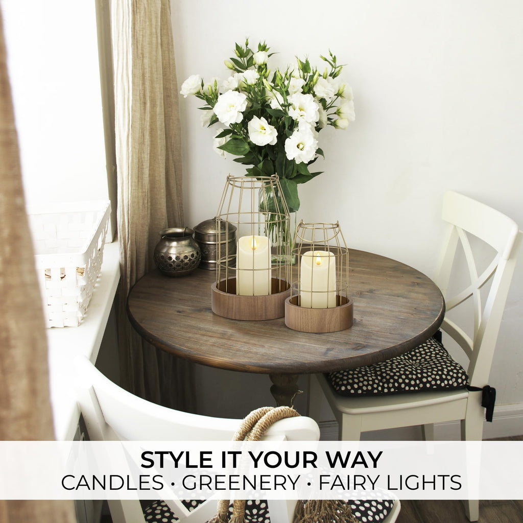 Rustic Farmhouse Lantern Decor Set of 2 - Stylish Decorative Lanterns