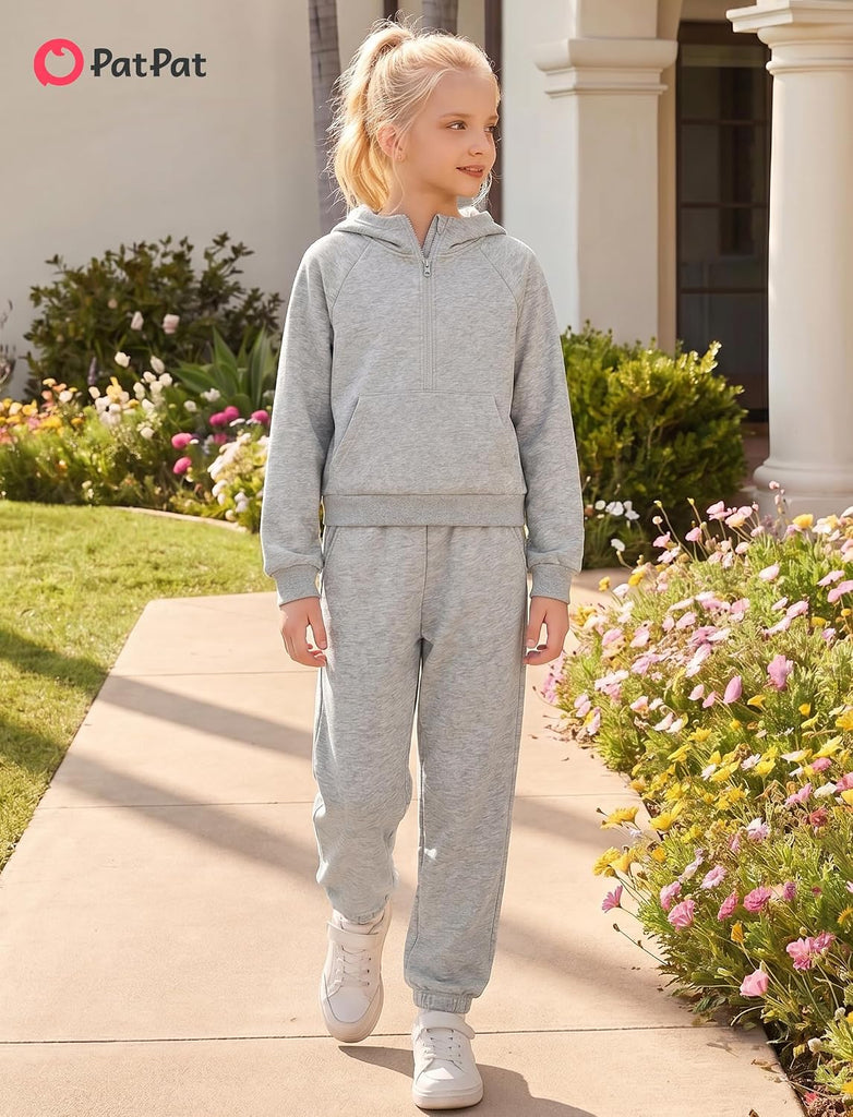 Girls Fleece Hoodie Zip Up Crop Sweatshirts Cotton Tops with Pockets