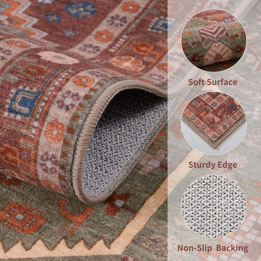 2x3ft Small Area Rug,Washable Boho Thin Mat Kitchen