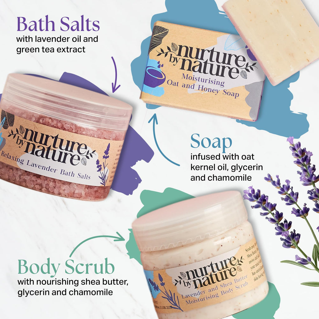 By Nature Spa Gift Baskets for Women - at Home Spa Kit, Bath Set