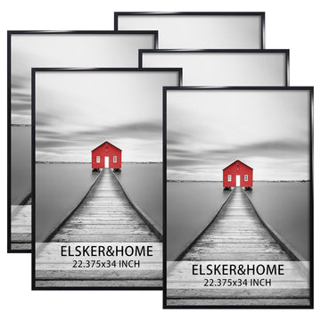 22.375 x 34 Poster Frame 5 Pack, Black Picture Frame