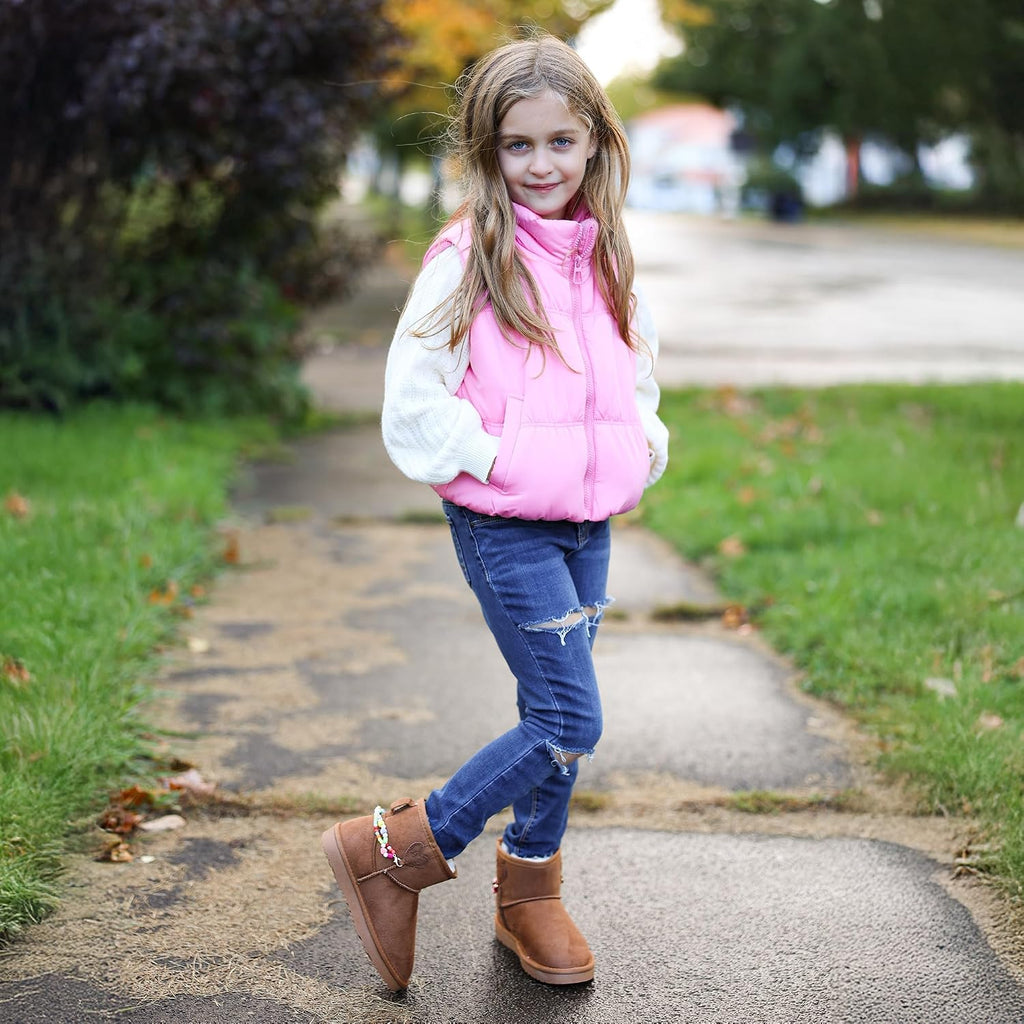 Girls Winter Boots Warm Fur Lined Snow Boots